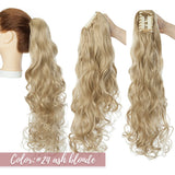 ash blonde wavy ponytail