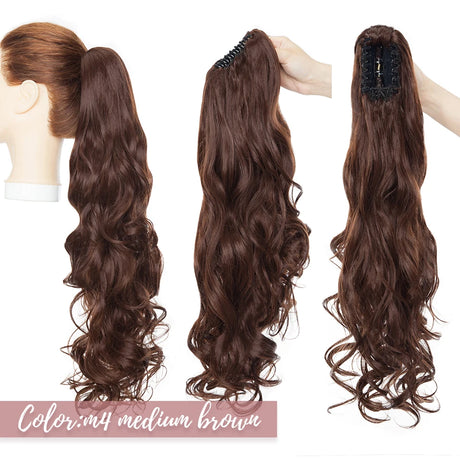 medium brown wavy ponytail