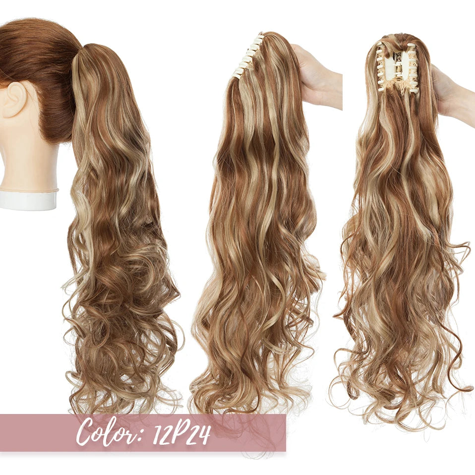 ash brown wavy ponytail