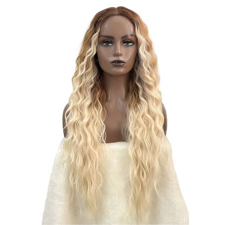 Long Wavy  Red / Ombre Wig orange/ blonde