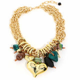 Love Pendant Statement Multi-layer Beaded Necklace