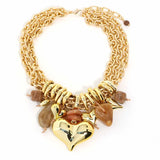 Love Pendant Statement Multi-layer Beaded Necklace