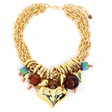 Love Pendant Statement Multi-layer Beaded Necklace