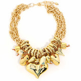 Love Pendant Statement Multi-layer Beaded Necklace