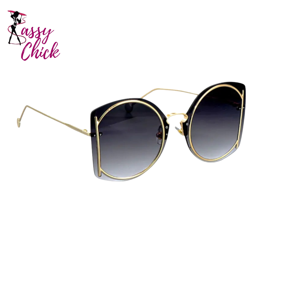 Luxurious Sunglasses Gradient Lens for Women Sassy Chick Logo