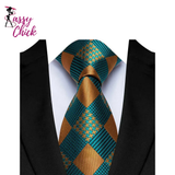 Luxury 8CM Jacquard Woven Stripes Classic Necktie Sassy Chick Logo
