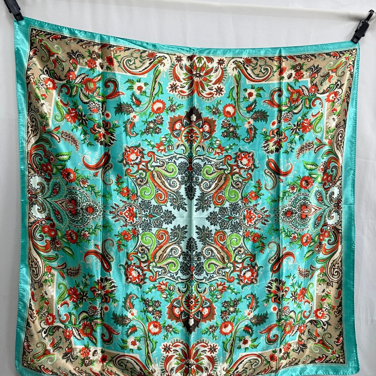 Luxury 90cm Satin Square Silk Hijab Scarves Scarf