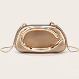 Gold Luxury Acrylic Box Metal Details Evening Purse
