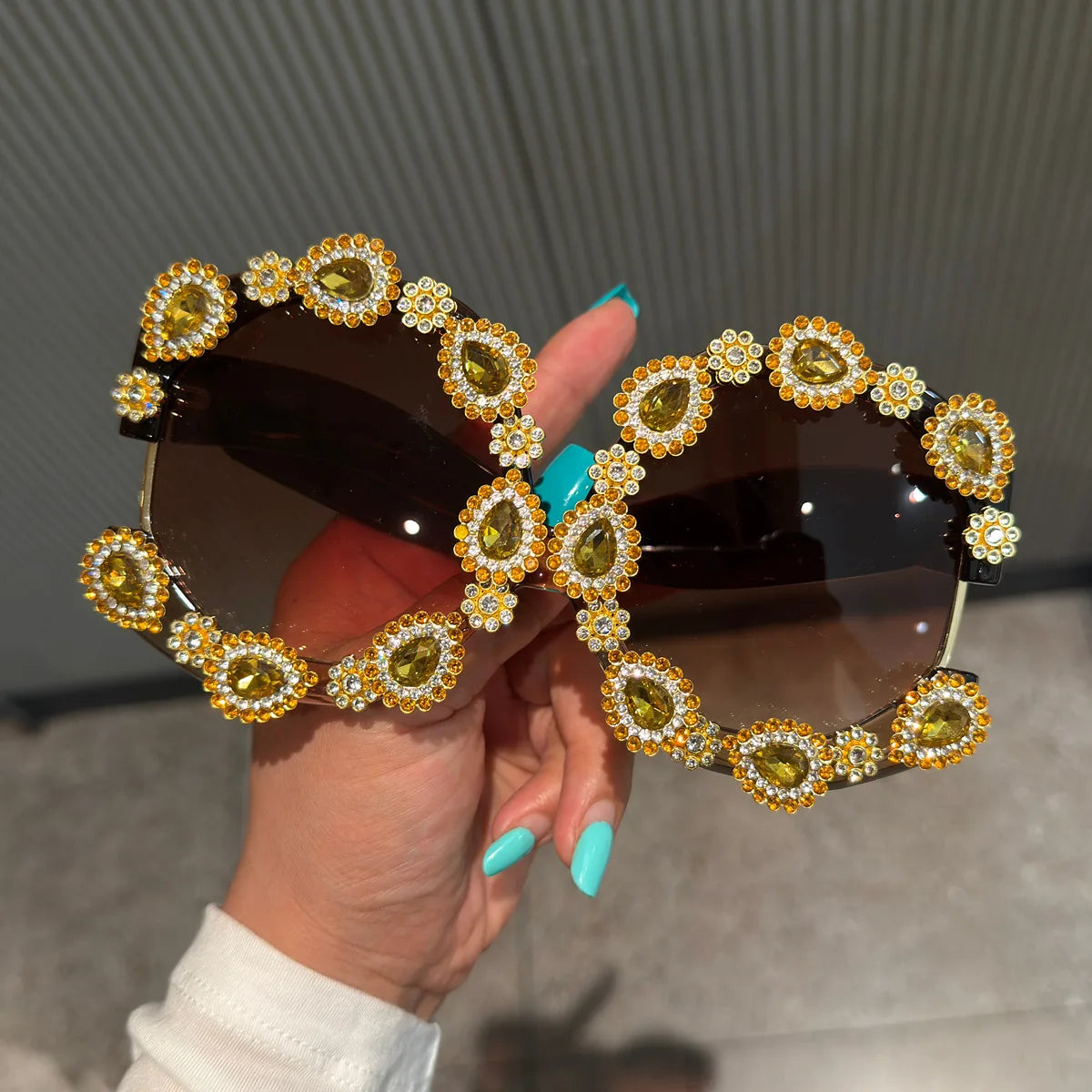 Luxury Baroque Oversized Rhinestone Sunglasses
