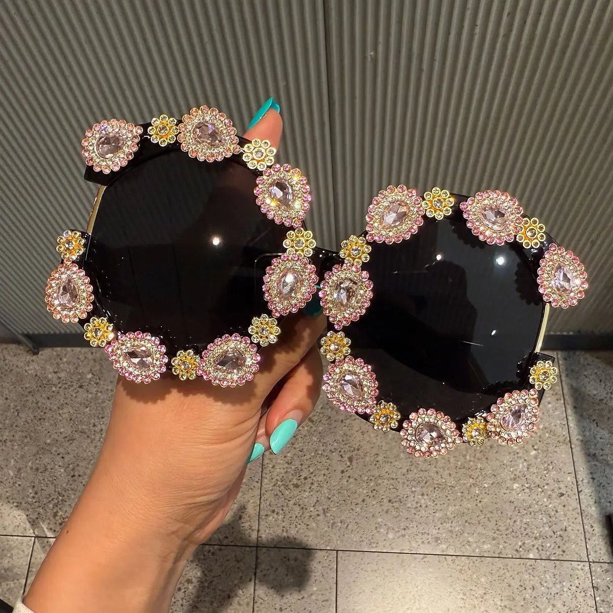 Luxury Baroque Oversized Rhinestone Sunglasses