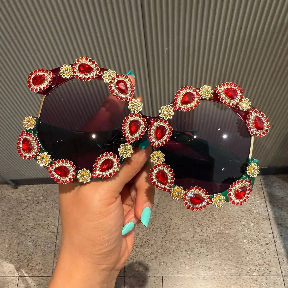 Luxury Baroque Oversized Rhinestone Sunglasses