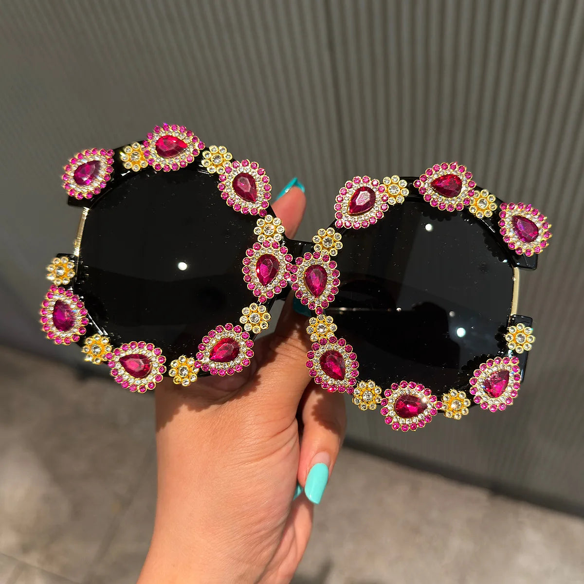 Luxury Baroque Oversized Rhinestone Sunglasses