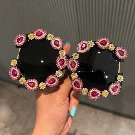 Luxury Baroque Oversized Rhinestone Sunglasses