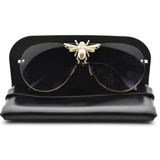 Black Luxury Bee Retro Gradient Pilot Style Sunglasses
