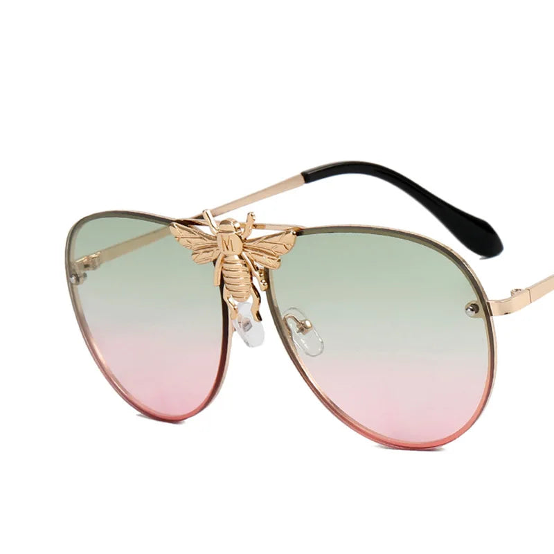 Luxury Bee Retro Gradient Pilot Style Sunglasses
