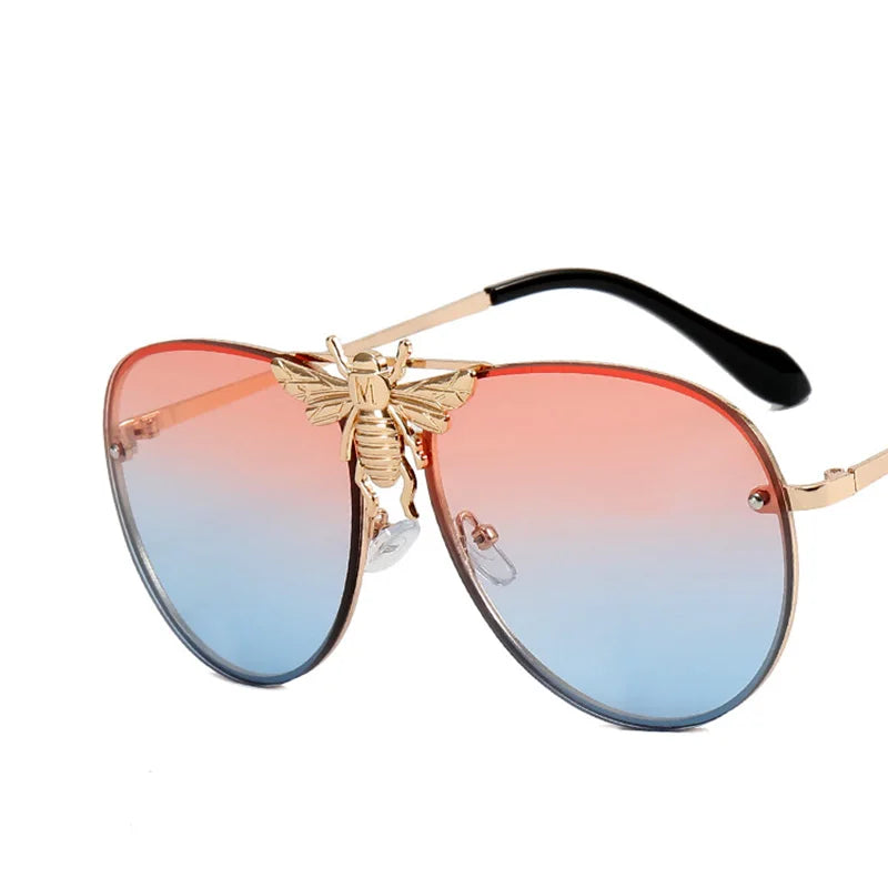 Luxury Bee Retro Gradient Pilot Style Sunglasses