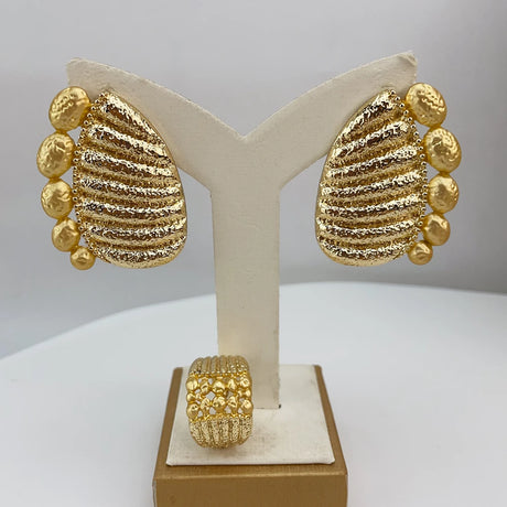 Gold Luxury Big Bold African Bride Jewelry Set