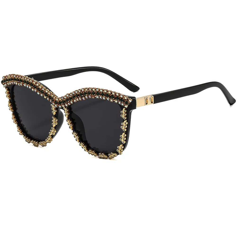 Luxury Bling AB Rhinestone Crystal Square Sunglasses