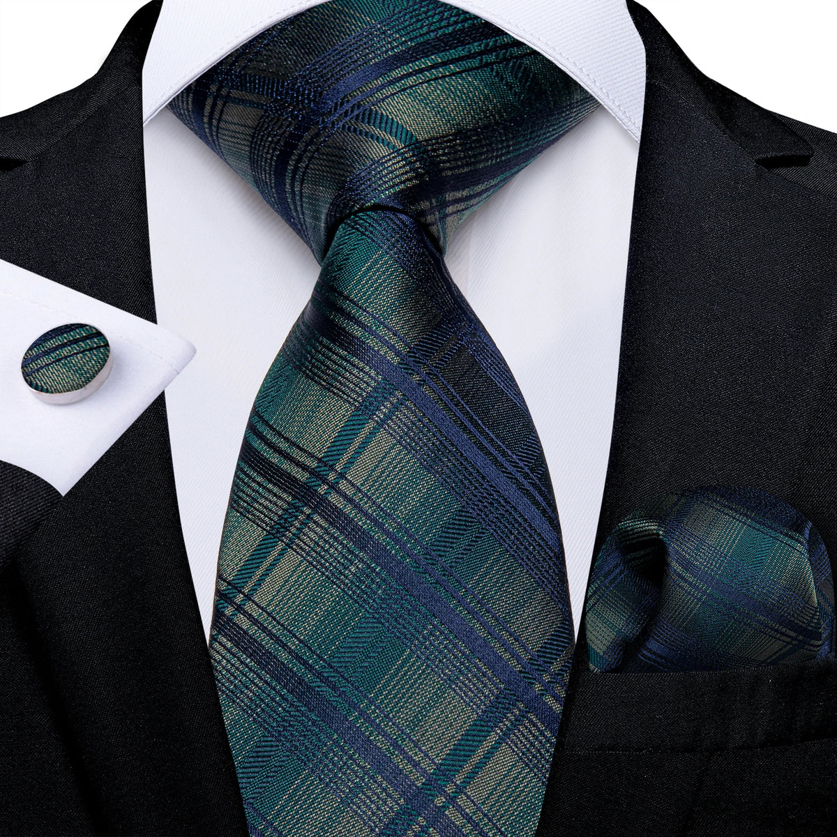 Luxury Blue Plaid Dot Solid Wedding Accessories Necktie
