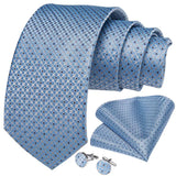 Luxury Blue Plaid Dot Solid Wedding Accessories Necktie