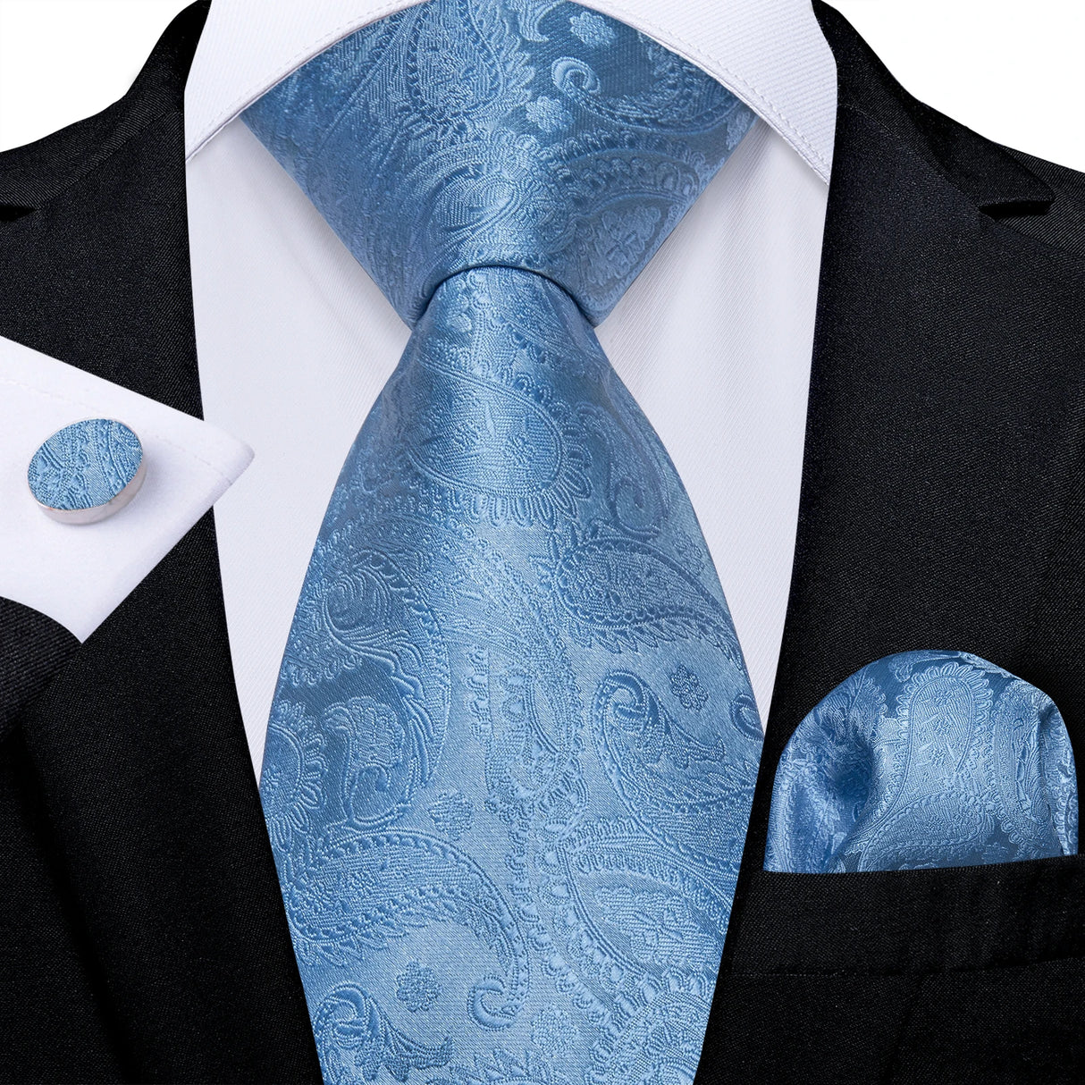Luxury Blue Plaid Dot Solid Wedding Accessories Necktie