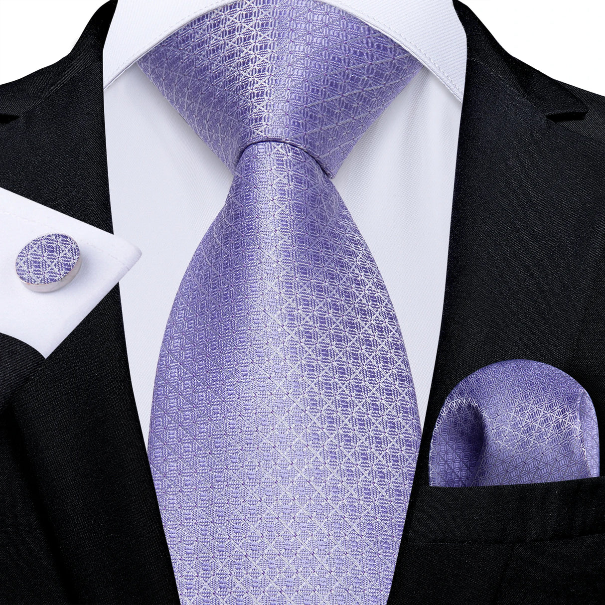 Luxury Blue Plaid Dot Solid Wedding Accessories Necktie