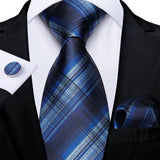 Luxury Blue Plaid Dot Solid Wedding Accessories Necktie