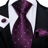 Luxury Blue Plaid Dot Solid Wedding Accessories Necktie