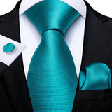 Luxury Blue Plaid Dot Solid Wedding Accessories Necktie