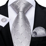 Luxury Blue Plaid Dot Solid Wedding Accessories Necktie