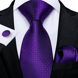 Luxury Blue Plaid Dot Solid Wedding Accessories Necktie