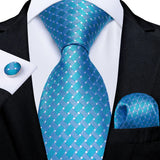 Luxury Blue Plaid Dot Solid Wedding Accessories Necktie
