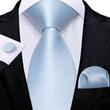 Luxury Blue Plaid Dot Solid Wedding Accessories Necktie