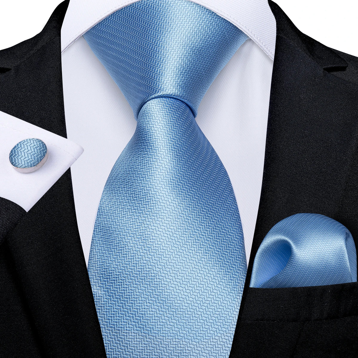 Luxury Blue Plaid Dot Solid Wedding Accessories Necktie