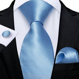 Luxury Blue Plaid Dot Solid Wedding Accessories Necktie