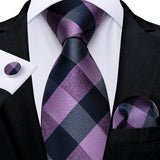 Luxury Blue Plaid Dot Solid Wedding Accessories Necktie