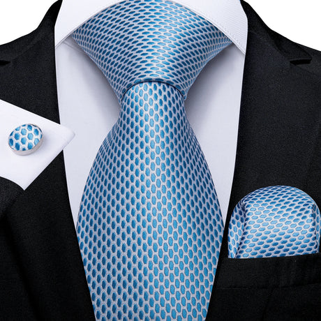 Luxury Blue Plaid Dot Solid Wedding Accessories Necktie