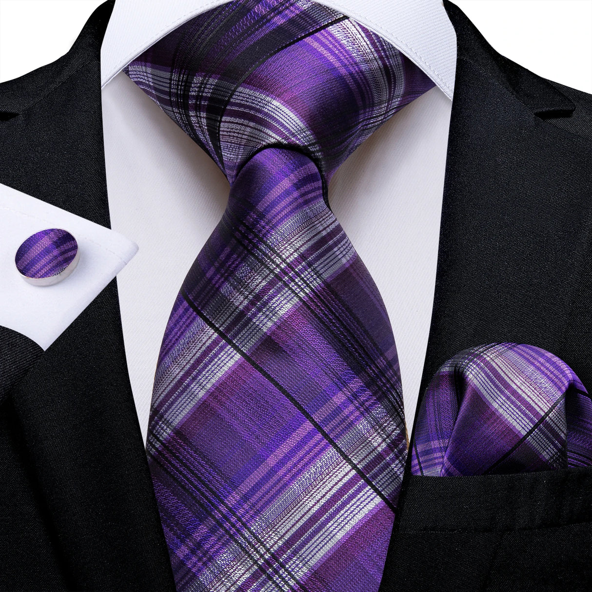Luxury Blue Plaid Dot Solid Wedding Accessories Necktie
