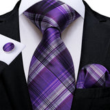 Luxury Blue Plaid Dot Solid Wedding Accessories Necktie