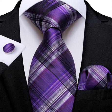 Luxury Blue Plaid Dot Solid Wedding Accessories Necktie