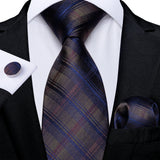 Luxury Blue Plaid Dot Solid Wedding Accessories Necktie