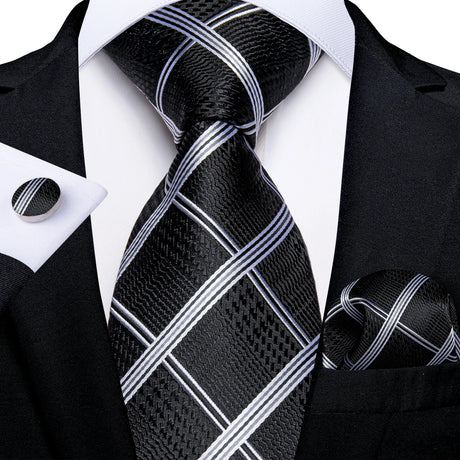 Luxury Blue Plaid Dot Solid Wedding Accessories Necktie