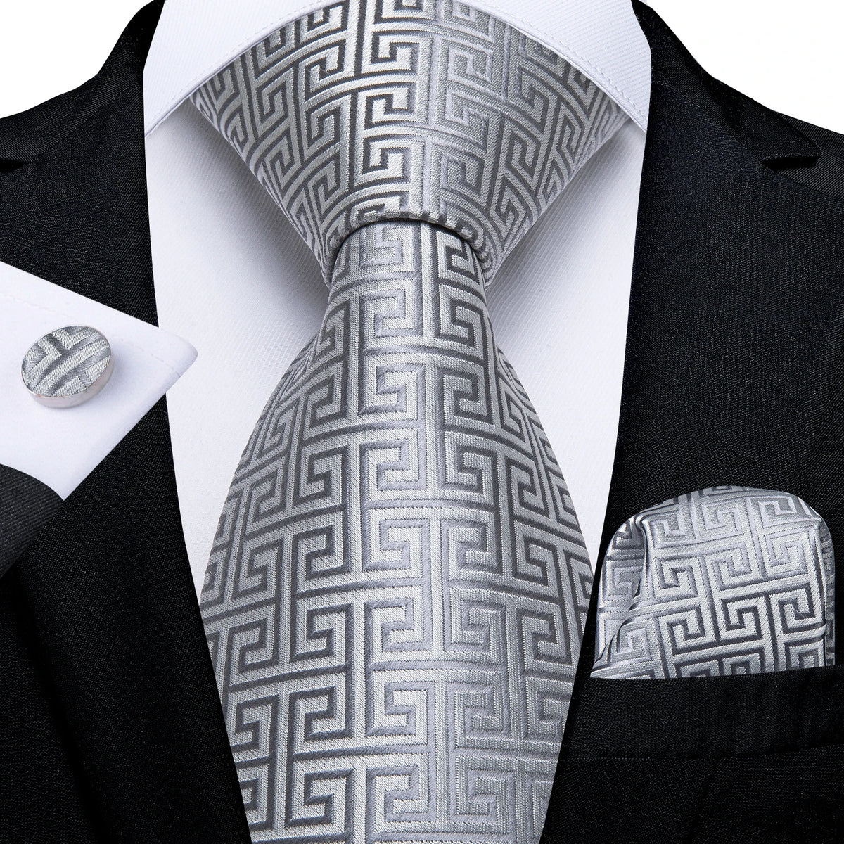Luxury Blue Plaid Dot Solid Wedding Accessories Necktie