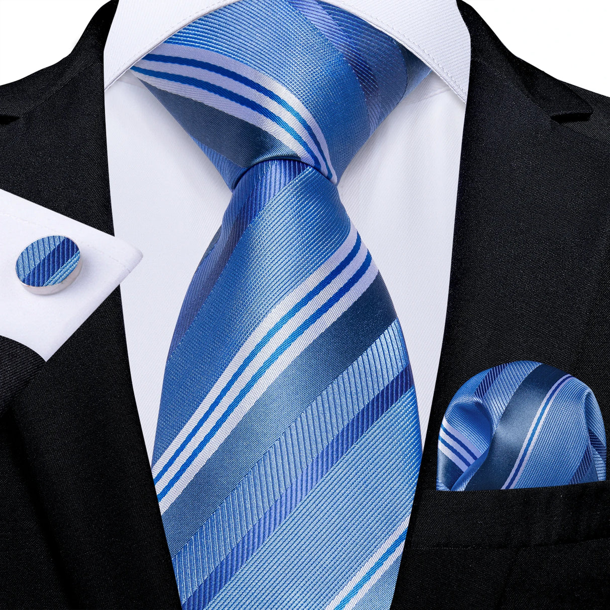 Luxury Blue Plaid Dot Solid Wedding Accessories Necktie
