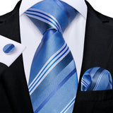Luxury Blue Plaid Dot Solid Wedding Accessories Necktie