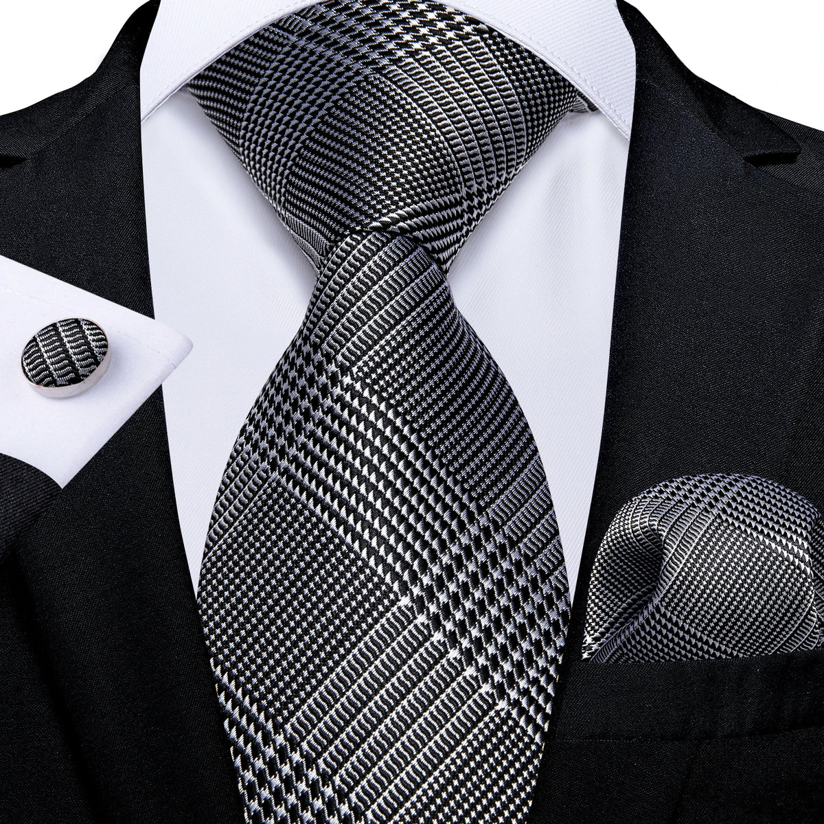 Luxury Blue Plaid Dot Solid Wedding Accessories Necktie