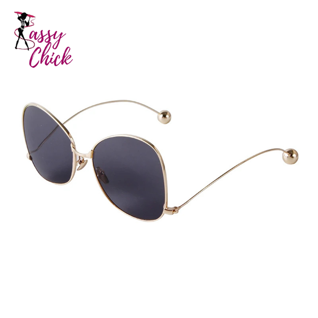 Luxury Butterfly Design Beads Irregular Sunglasses Sassy Chick Logo