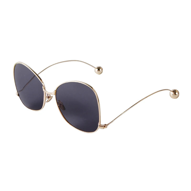 Black Luxury Butterfly Design Beads Irregular Sunglasses