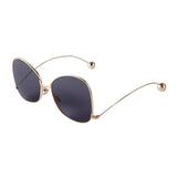 Black Luxury Butterfly Design Beads Irregular Sunglasses