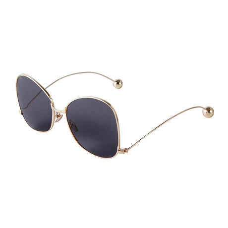Black Luxury Butterfly Design Beads Irregular Sunglasses